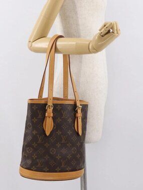 LOUIS VUITTON Monogram Bucket PM Shoulder Bag M42238 LV Auth am9732